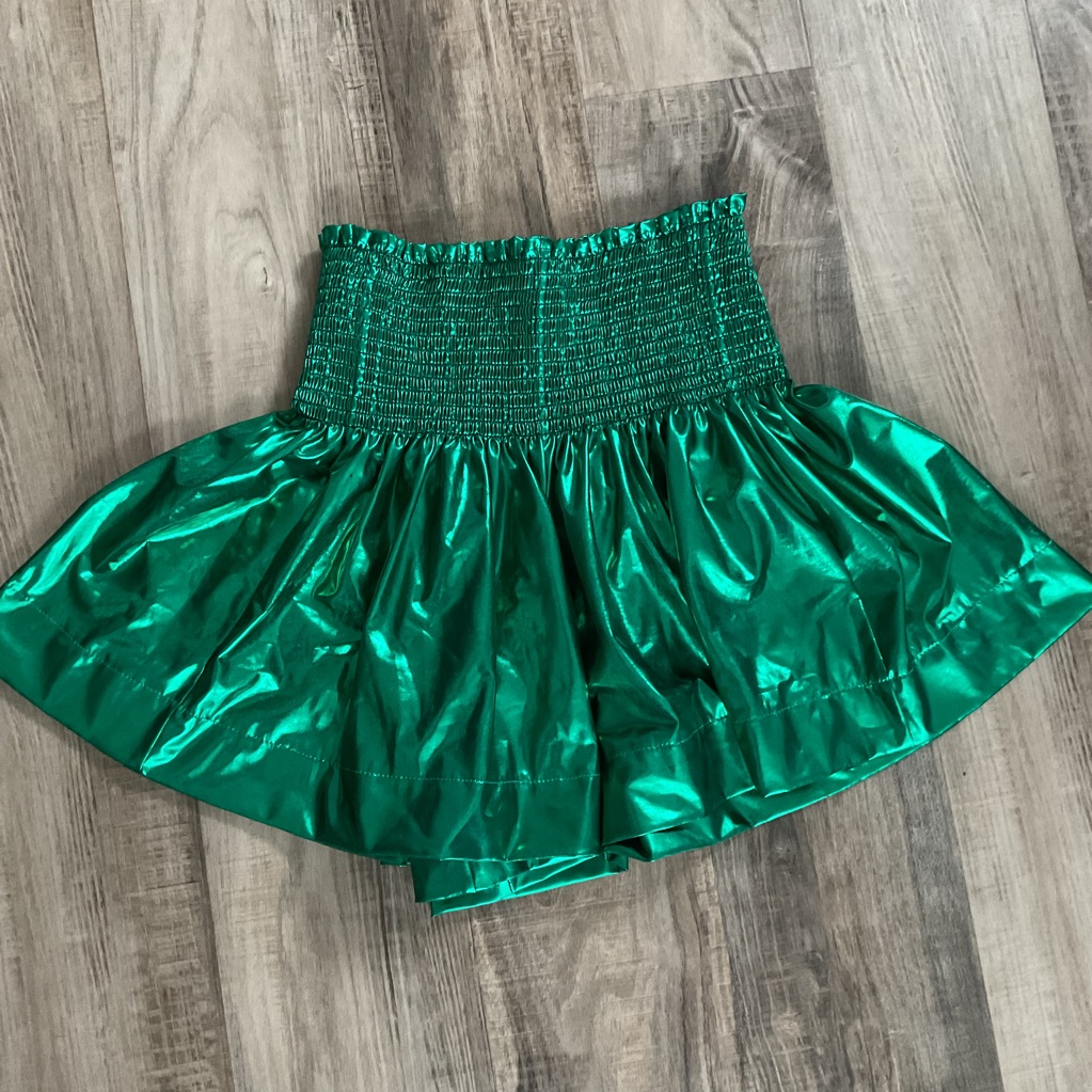 Queen Of Sparkles Metallic Green Shorts Size Xs